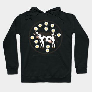 Cow With Daisy Magnets stickers Hoodie